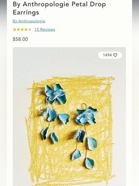 NWT! By Anthropologie Petal Drop Earrings retail $58